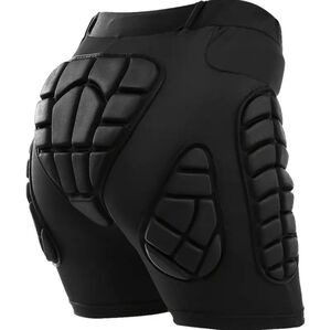 Men's Black Snowboard Padded Protective Shorts Crash